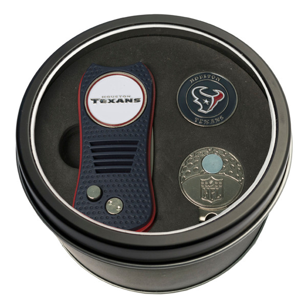 Houston Texans Tin Gift Set with Switchfix Divot Tool, Cap Clip, and Ball Marker