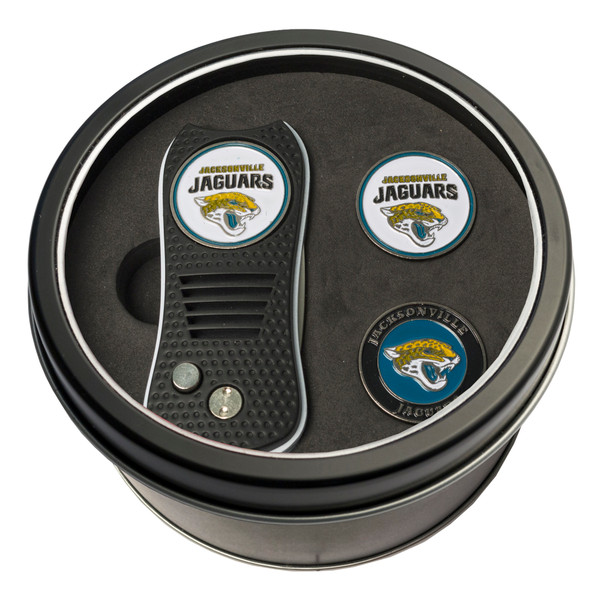 Jacksonville Jaguars Tin Gift Set with Switchfix Divot Tool and 2 Ball Markers