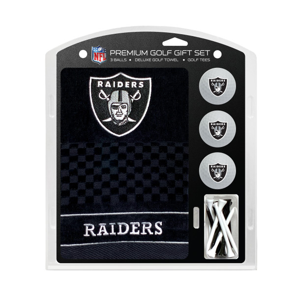 Las Vegas Raiders Embroidered Golf Towel, 3 Golf Ball, and Golf Tee Set