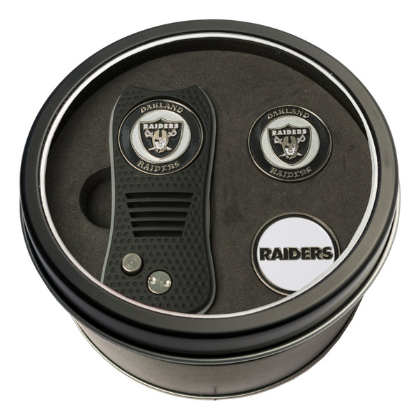 Las Vegas Raiders Tin Gift Set with Switchfix Divot Tool and 2 Ball Markers