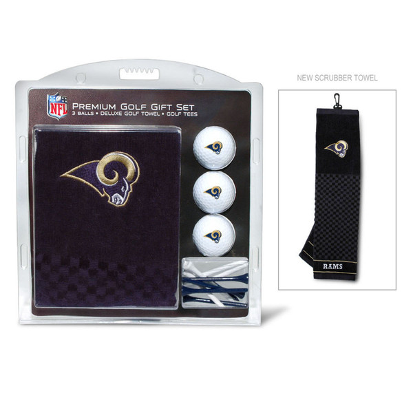 Los Angeles Rams Embroidered Golf Towel, 3 Golf Ball, and Golf Tee Set