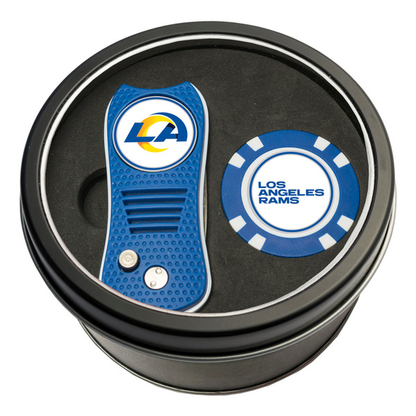 Los Angeles Rams Tin Gift Set with Switchfix Divot Tool and Golf Chip