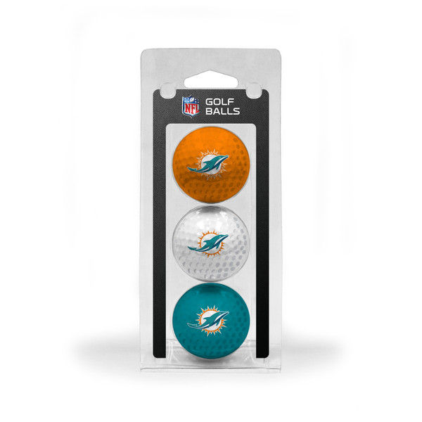 Miami Dolphins 3 Golf Ball Pack