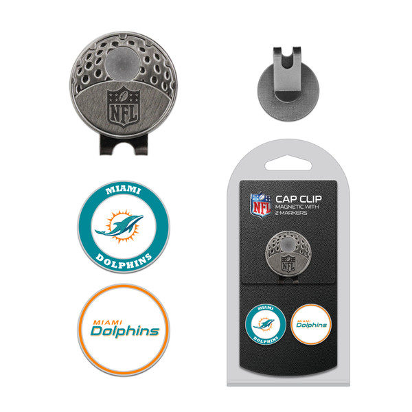 Miami Dolphins Cap Clip With 2 Golf Ball Markers