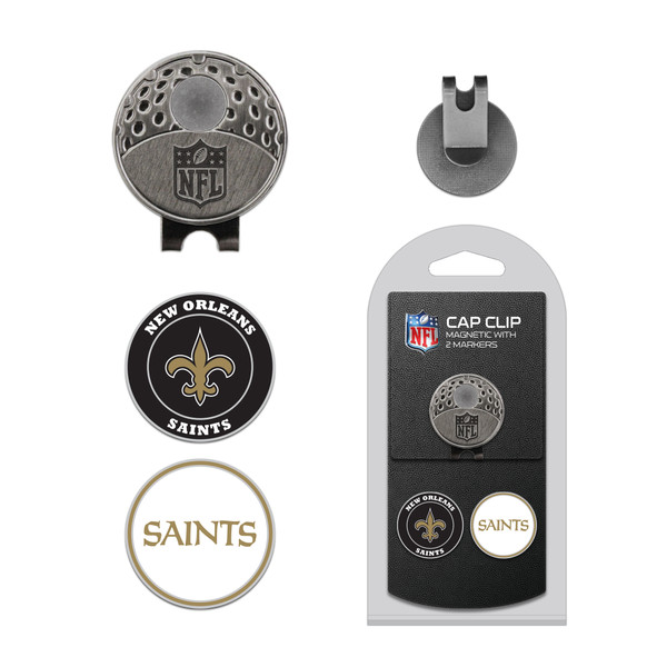 New Orleans Saints Cap Clip With 2 Golf Ball Markers