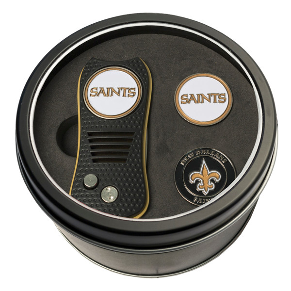 New Orleans Saints Tin Gift Set with Switchfix Divot Tool and 2 Ball Markers