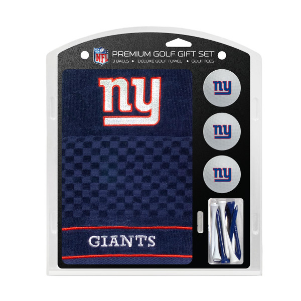 New York Giants Embroidered Golf Towel, 3 Golf Ball, and Golf Tee Set