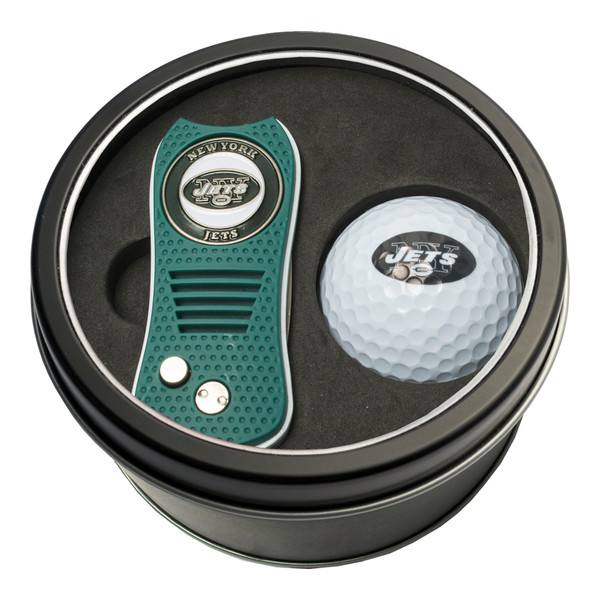New York Jets Tin Gift Set with Switchfix Divot Tool and Golf Ball