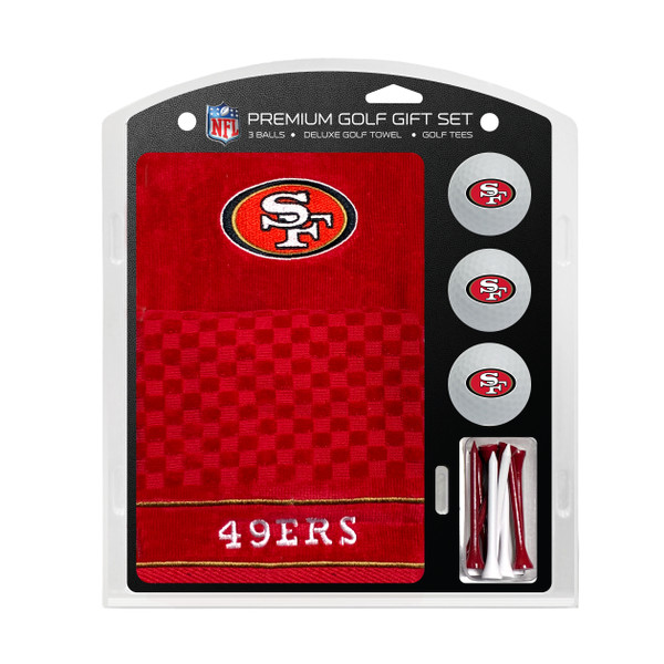 San Francisco 49ers Embroidered Golf Towel, 3 Golf Ball, and Golf Tee Set