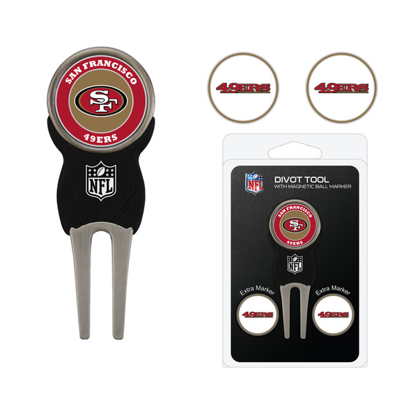 San Francisco 49ers Divot Tool Pack With 3 Golf Ball Markers