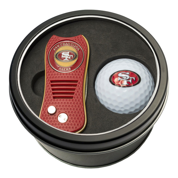 San Francisco 49ers Tin Gift Set with Switchfix Divot Tool and Golf Ball