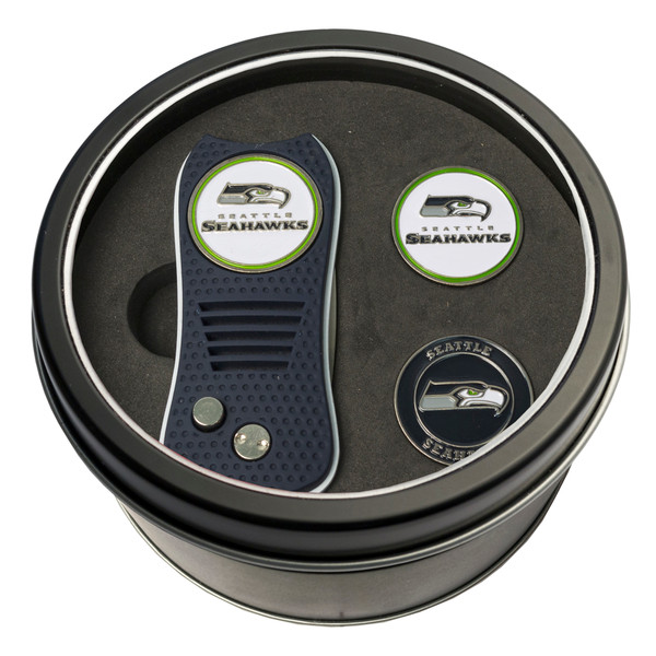 Seattle Seahawks Tin Gift Set with Switchfix Divot Tool and 2 Ball Markers