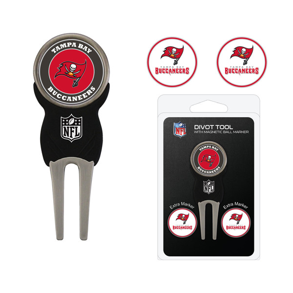 Tampa Bay Buccaneers Divot Tool Pack With 3 Golf Ball Markers