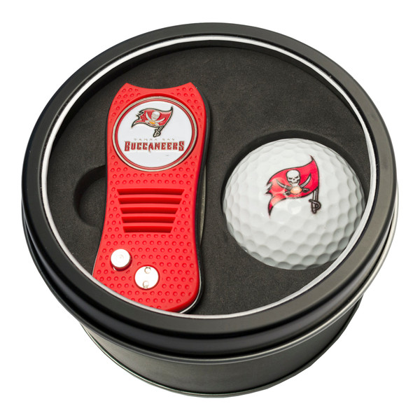 Tampa Bay Buccaneers Tin Gift Set with Switchfix Divot Tool and Golf Ball