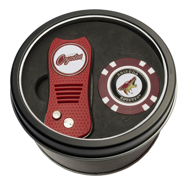 Arizona Coyotes Tin Gift Set with Switchfix Divot Tool and Golf Chip