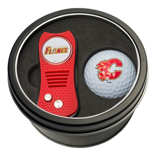 Calgary Flames Tin Gift Set with Switchfix Divot Tool and Golf Ball