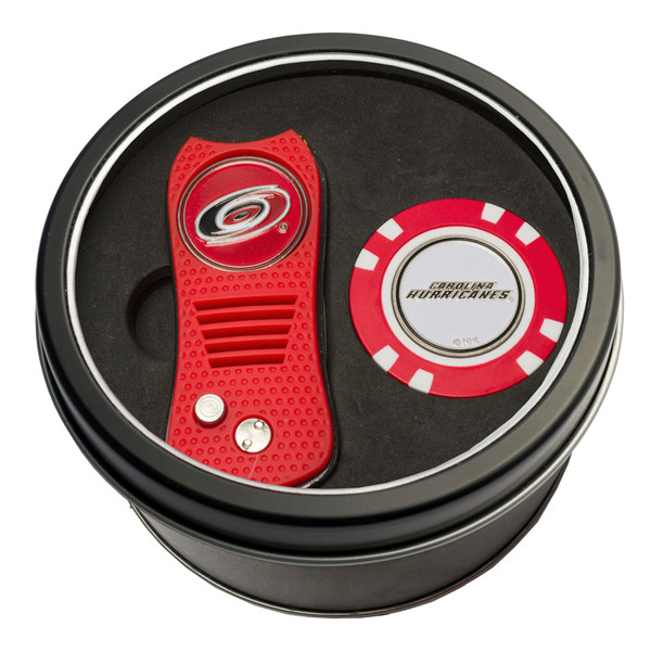 Carolina Hurricanes Tin Gift Set with Switchfix Divot Tool and Golf Chip