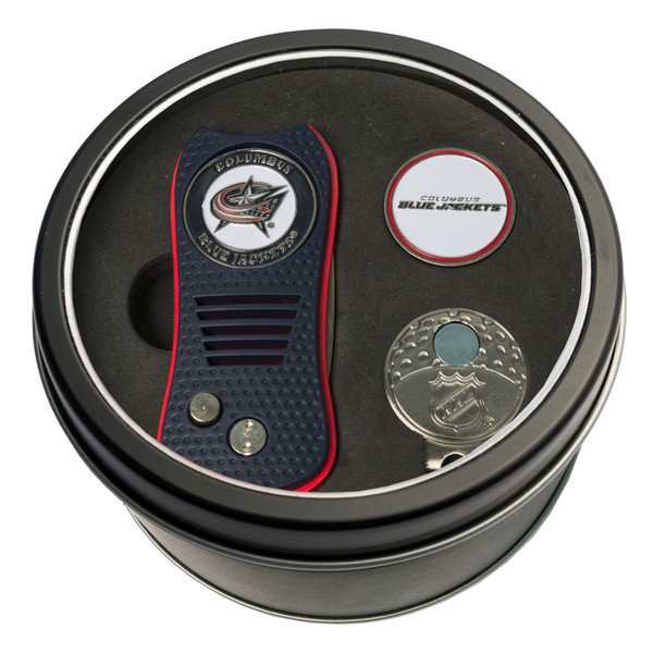 Columbus Blue Jackets Tin Gift Set with Switchfix Divot Tool, Cap Clip, and Ball Marker