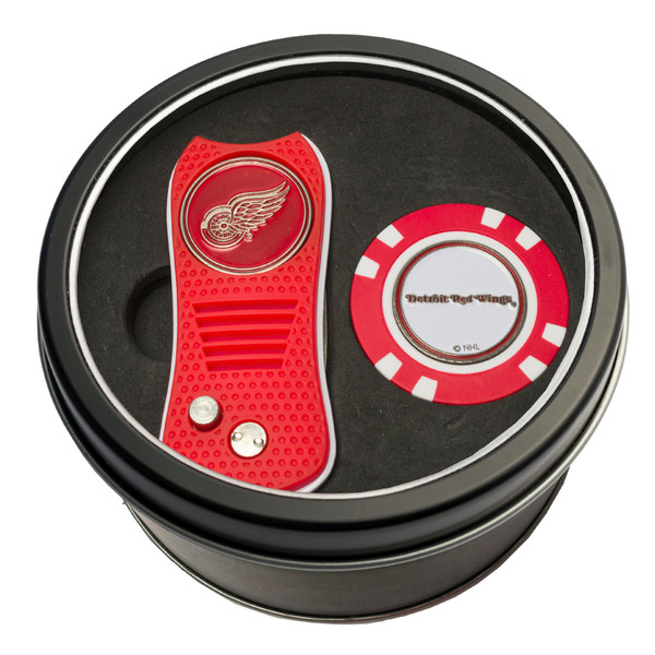 Detroit Red Wings Tin Gift Set with Switchfix Divot Tool and Golf Chip