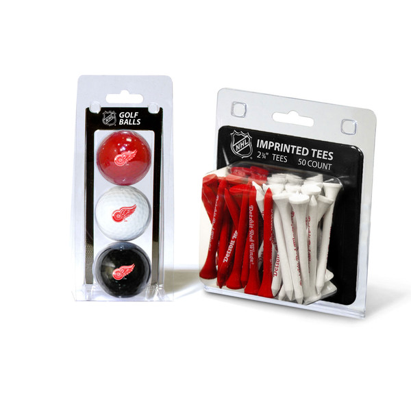 Detroit Red Wings 3 Golf Balls And 50 Golf Tees