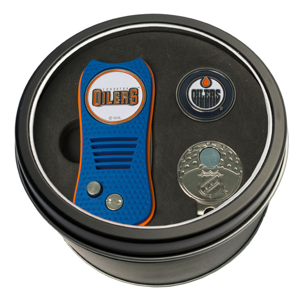 Edmonton Oilers Tin Gift Set with Switchfix Divot Tool, Cap Clip, and Ball Marker