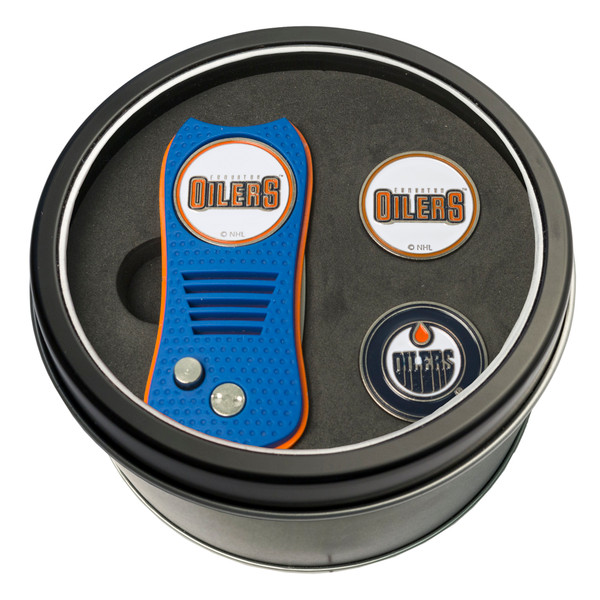 Edmonton Oilers Tin Gift Set with Switchfix Divot Tool and 2 Ball Markers