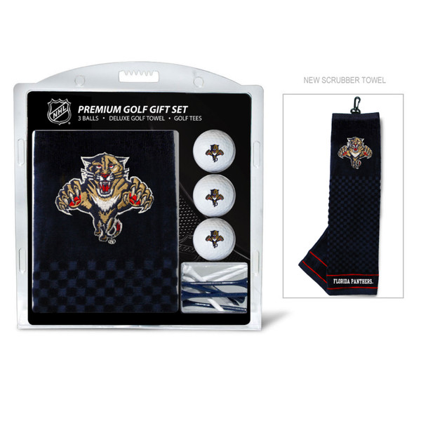 Florida Panthers Embroidered Golf Towel, 3 Golf Ball, and Golf Tee Set