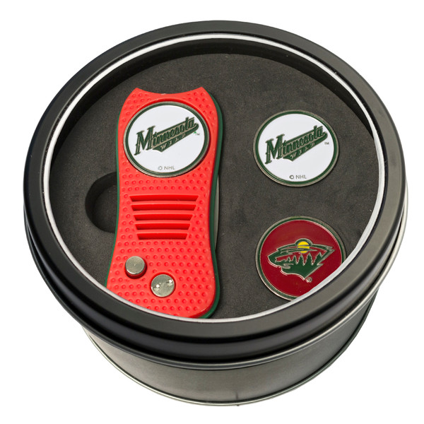 Minnesota Wild Tin Gift Set with Switchfix Divot Tool and 2 Ball Markers