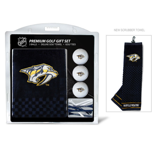 Nashville Predators Embroidered Golf Towel, 3 Golf Ball, and Golf Tee Set