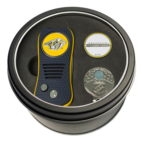 Nashville Predators Tin Gift Set with Switchfix Divot Tool, Cap Clip, and Ball Marker