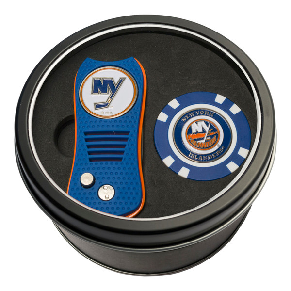 New York Islanders Tin Gift Set with Switchfix Divot Tool and Golf Chip