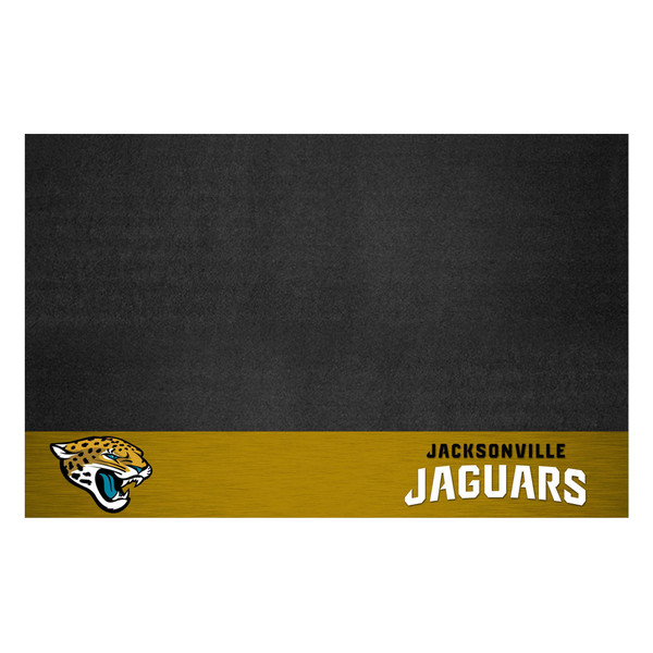 Jacksonville Jaguars Grill Mat "Jaguar" Logo & "Jacksonville Jaguars" Wordmark Black