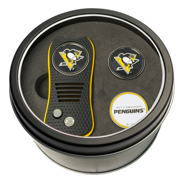 Pittsburgh Penguins Tin Gift Set with Switchfix Divot Tool and 2 Ball Markers