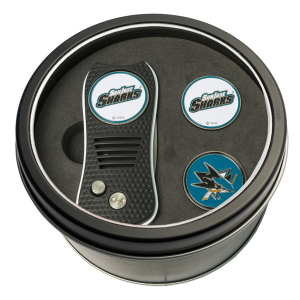 San Jose Sharks Tin Gift Set with Switchfix Divot Tool and 2 Ball Markers