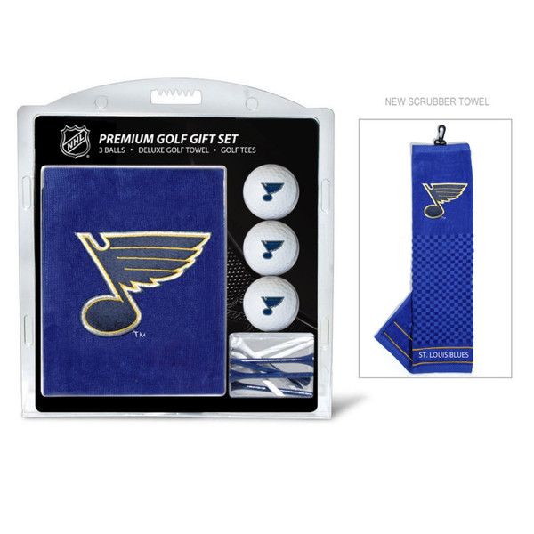 St Louis Blues Embroidered Golf Towel, 3 Golf Ball, and Golf Tee Set