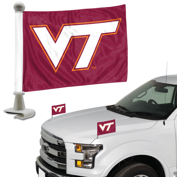 Virginia Tech Hokies Ambassador Flags "VT" Primary Logo 4 in. x 6 in. Set of 2