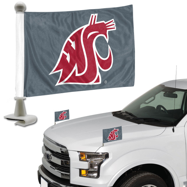 Washington State Cougars Ambassador Flags "Cougar Head" Primary Logo 4 in. x 6 in. Set of 2