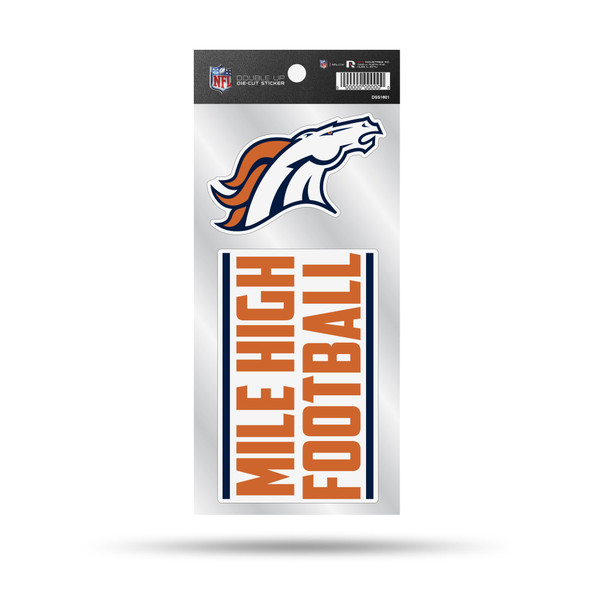 Denver Broncos Double Up Die Cut Sticker