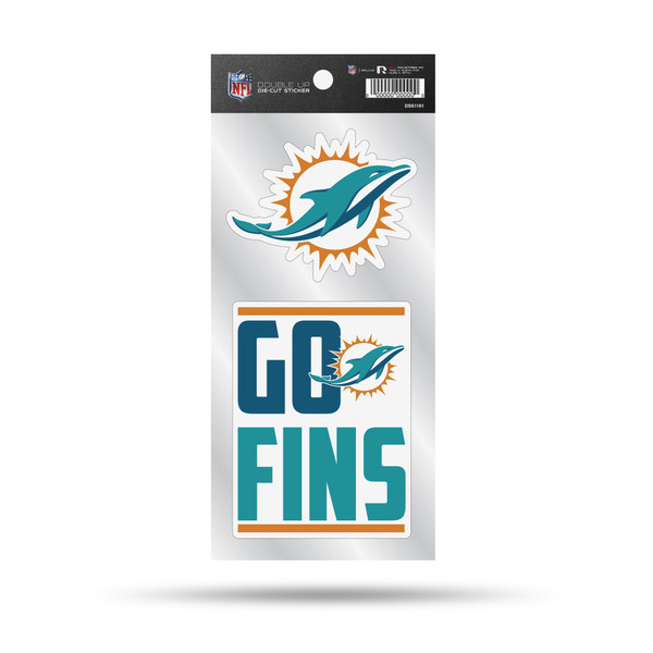 Miami Dolphins Double Up Die Cut Sticker