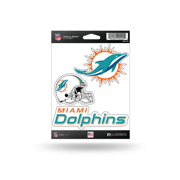 Miami Dolphins Triple Spirit Stickers