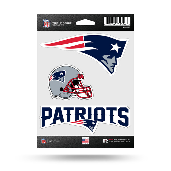 New England Patriots Triple Spirit Stickers