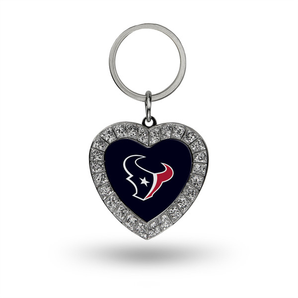 Houston Texans Rhinestone Heart Keychain