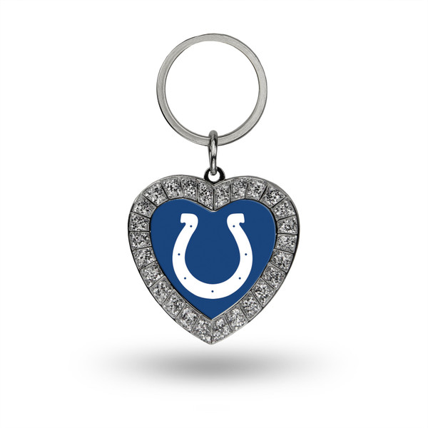 Indianapolis Colts Rhinestone Heart Keychain