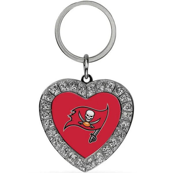 Tampa Bay Buccaneers Rhinestone Heart Keychain