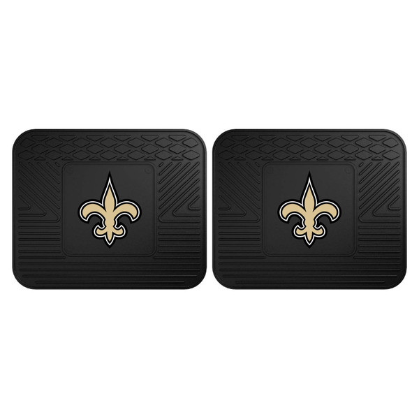 New Orleans Saints 2 Utility Mats Fleur-de-lis Primary Logo Black