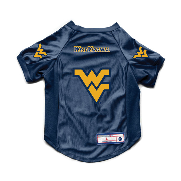 West Virginia Mountaineers Pet Jersey Stretch Size XS