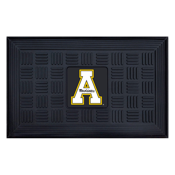 Appalachian State University - Appalachian State Mountaineers Medallion Door Mat "A & Mountaineers" Logo Black