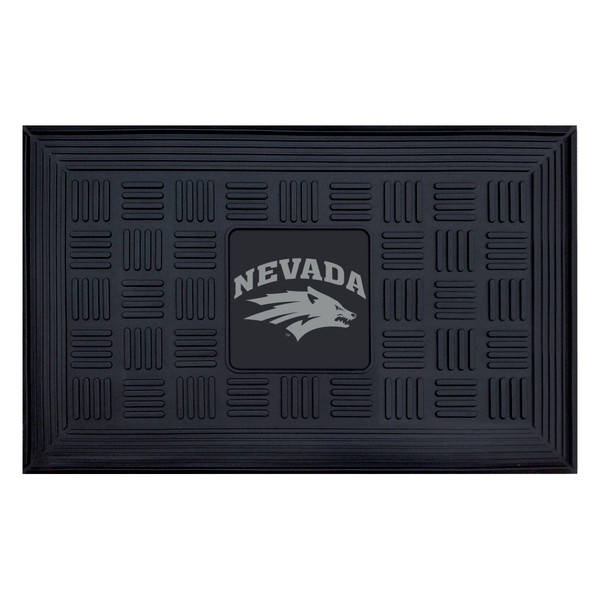 University of Nevada - Nevada Wolfpack Medallion Door Mat "Nevada & Wolf" Logo Black