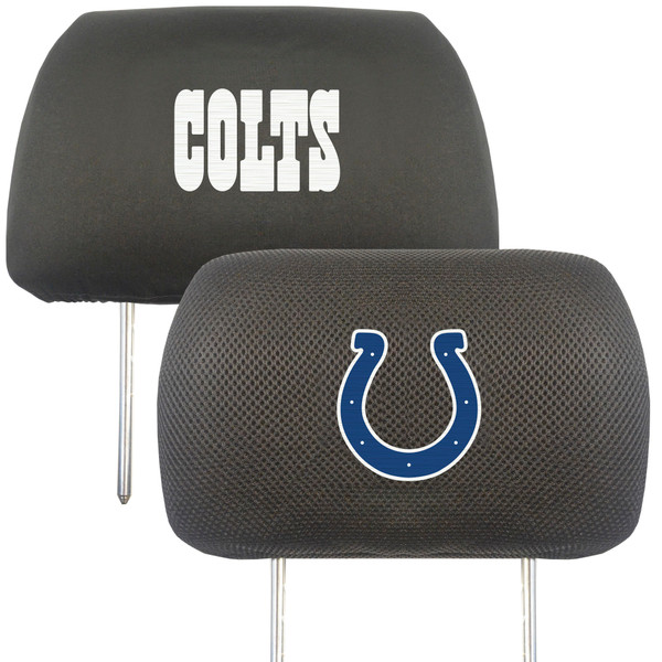 Indianapolis Colts Head Rest Cover  Horseshoe Primary Logo and Wordmark Black