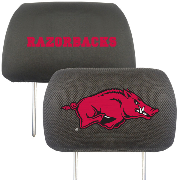 University of Arkansas - Arkansas Razorbacks Head Rest Cover Razorback Primary Logo Black